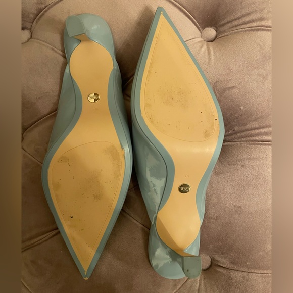 Zara blue patent leather chain link mules - Picture 2 of 3